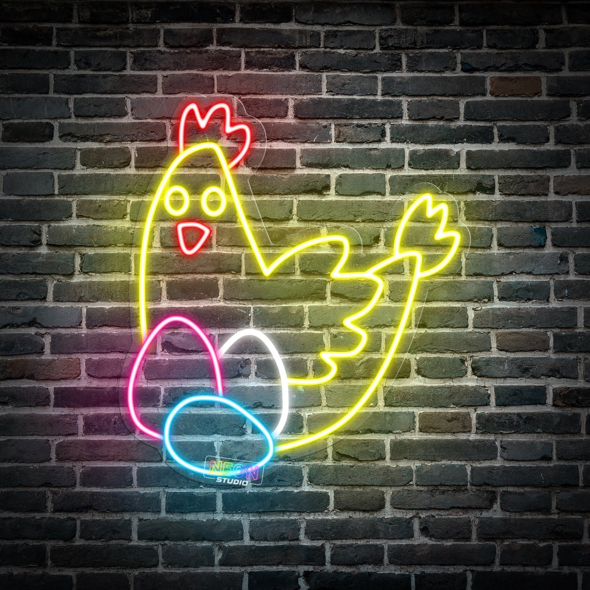 Easter Chicken and egg neonskylt